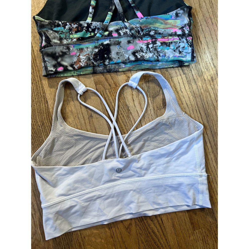 Lululemon Sports Bra Bundle Free to Be Serene White & Energy Longline Print 10 - Picture 5 of 8